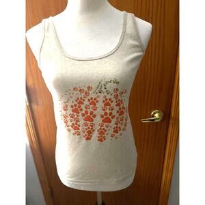 Paw print pumpkin tank top - size M